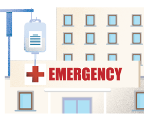 A hospital with an Emergency department