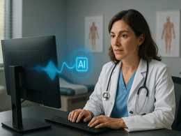 A doctor enters notes into an EMR with AI