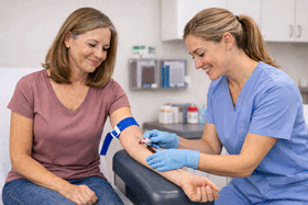 A patient getting blood drawn