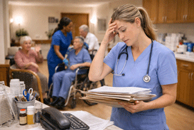 An overwhelmed nurse in LTC 